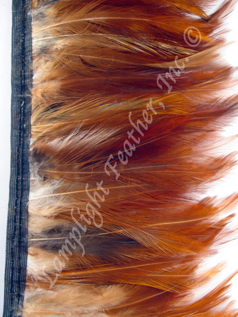 Feather Trim Rooster Hackle Natural Red Brown 4-6 inch per 2 yards