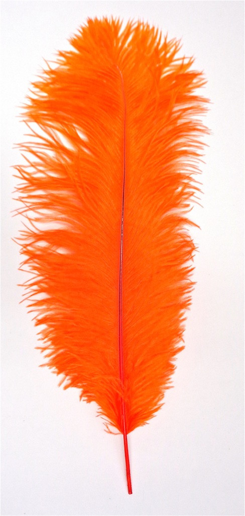 Orange Ostrich Feather 16-20 inch Long