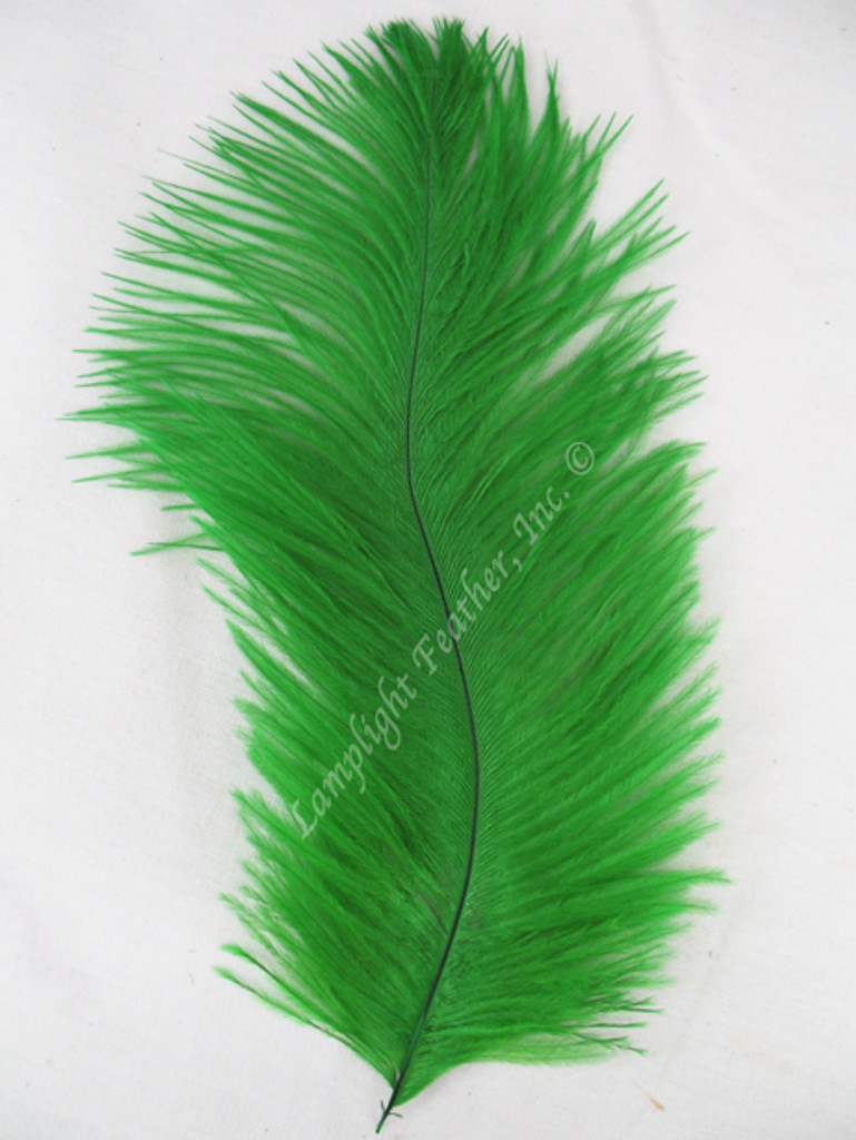 Green Mini Ostrich Feathers 5-8 Inch per Dozen