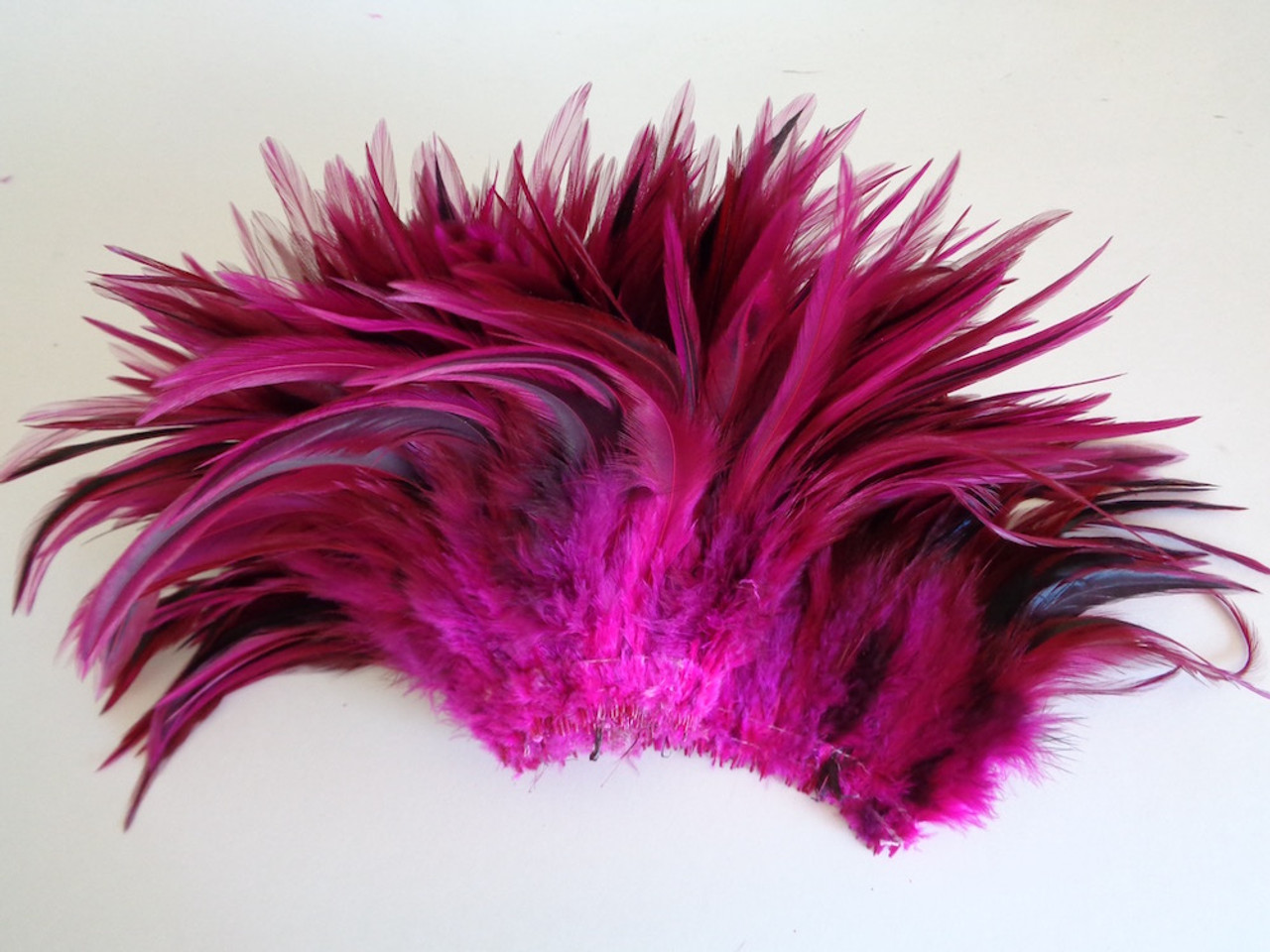 Hot Pink dyed over Furnace Rooster Saddle Feathers 5-7 Inch Long Per ...