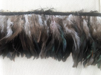 Feather Trim Rooster Hackle Feathers Natural Bronze Black 