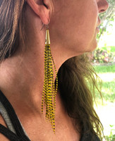 Feather Earrings 6 inch Gold Grizzly model