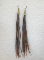 Feather Earrings Extra Long Natural Mix Specialty Hackle