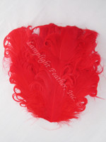 Millinery Feather Pad Curly Goose Red per Each