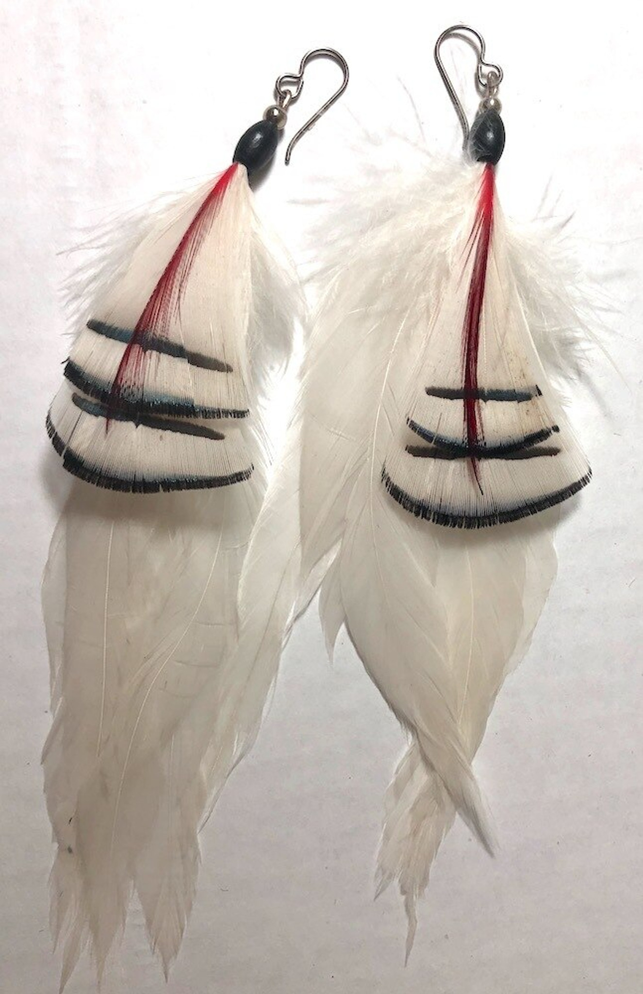 Ivory Feather Tassel Earrings