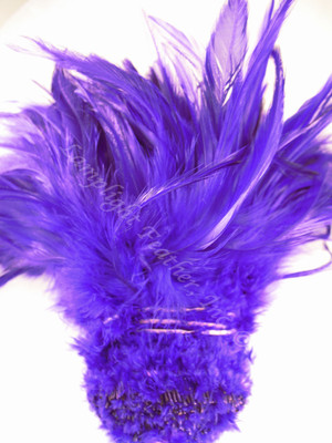 ROOSTER Saddle Feathers, strung, long, Purple, per foot