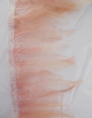 Feather Trim Hackle BLUSH 4-5 inch per yard Feather Trim Hackle BLUSH 4-5 inch per yard
