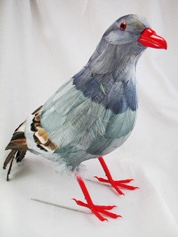 Pigeon Decorative Artificial Bird, Gray, 13 inch, per Each