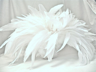 Long White Schlappen Rooster Hackle 6-7 Inch per Ounce