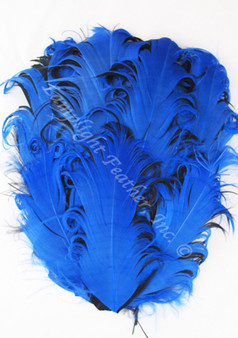 Millinery Feather Pad Curly Goose Black/Blue