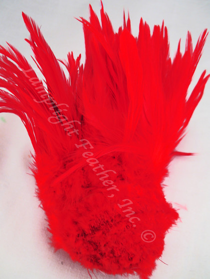 RED Rooster Saddle Feathers 4 - 5 Inch Per ounce