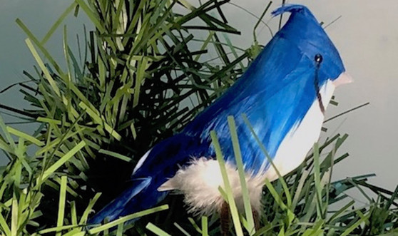 Christmas Tree Decoration Blue Jay 9 inch per pack of 3