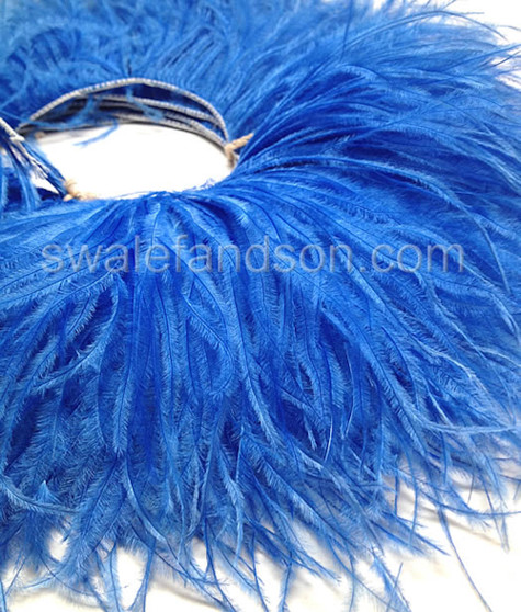 Blue Premium Ostrich Fringe 5-6 inch per yard 