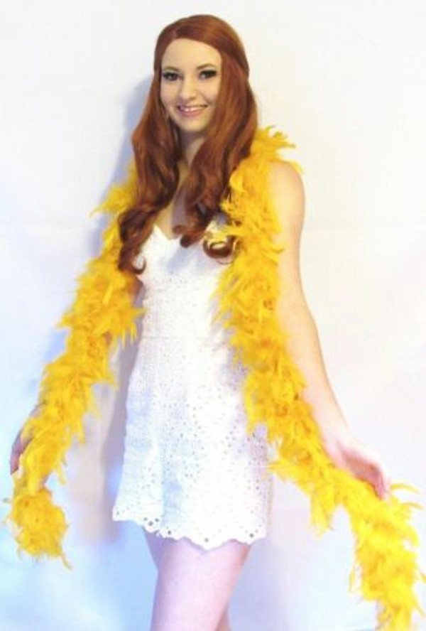 Gold Feather Boa Heavy Weight Chandelle .
