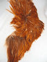 ROOSTER NECK Hackle Feathers, strung, Natural Red Brown, per foot