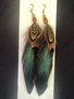 feather earrings black with pheasant C