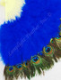 Royal Blue Marabou Peacock Feather Fan 28" x 15" 