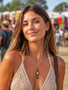 Feather earrings 6 inch natural mix with tiger eye gemstones outdoor