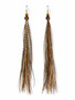 Handmade Feather Earrings – 7.5 Inch Long Natural Mix with Tiger Eye Gemstones