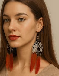 Lightweight, natural feather earrings crafted by hand