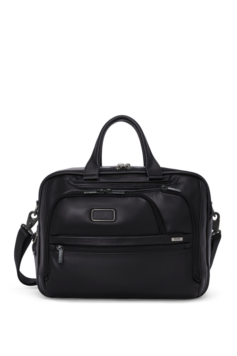 Alpha Expandable Medium 15" Leather Briefcase