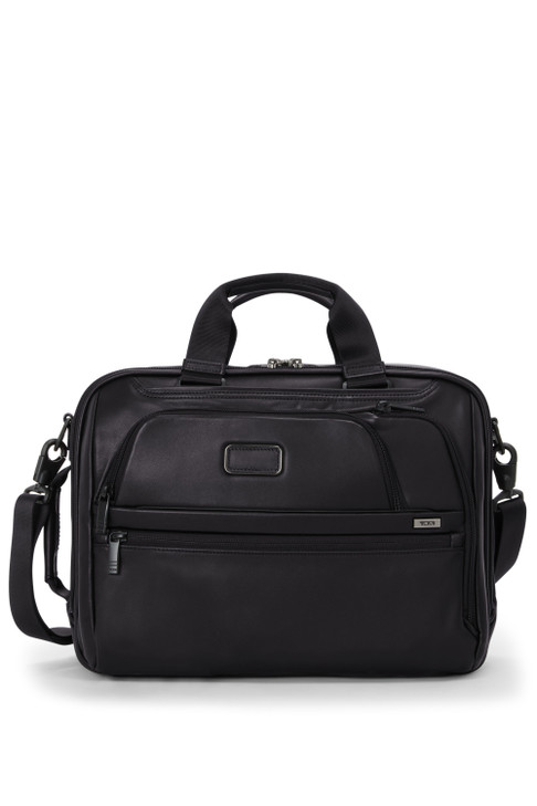 Alpha Three-Way Convertible Leather Briefcase