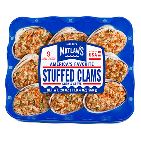 Package of stuffed clams