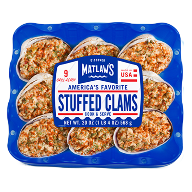 Package of stuffed clams