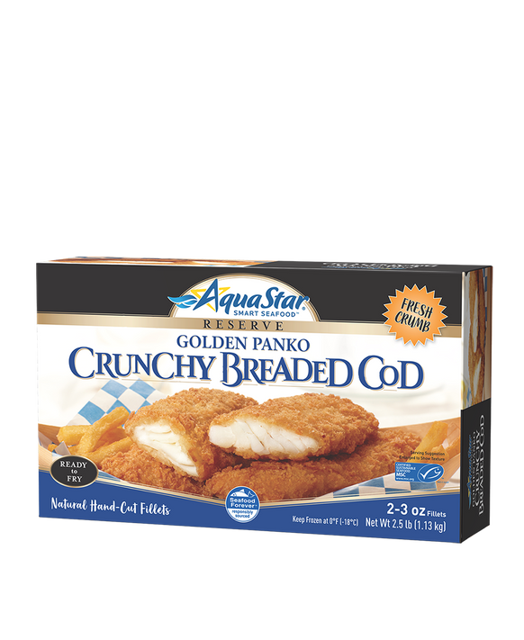 Aqua Star Golden Panko Crunchy Breaded Cod 2.5 Lb.