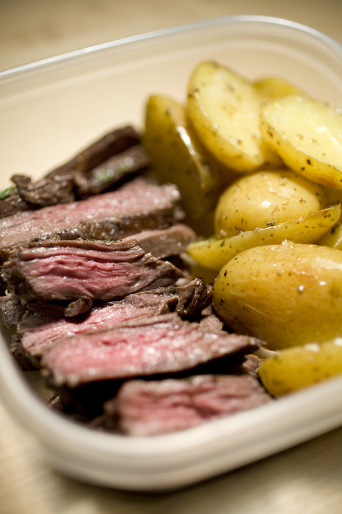 Steak in a container