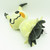 Top-down layout view of Mimikyu plush showing the base structure and official product tags.