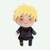 Trigun Stampede Vash the Stampede plush keychain showing his black suit under-outfit detail with coat removed.