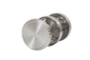 Iaso Goods Stainless Steel Grinder 2.5" 3 Piece shown disassembled from Bottom Up view on white background.