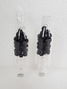 Anthracite 2in1 HiFlo glassware on white background with curved mouthpiece on left and straight on right