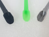 Scoop closeup PETg-ScoopAr in 3 Colorways, from left to right Black, Green (Glow in Dark) and Silver