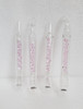 Rose Quartz variants of 2in1 HiFlo Pill Jam from left to right:  Straight Mouthpiece, Curved Mouthpiece, Straight AirPort Mouthpiece and Curved AirPort Mouthpiece on white background