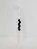 Anthracite Sick Rubes  glassware with curved mouthpiece on white background.