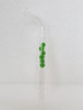 Emerald Sick Rubes  glassware with curved mouthpiece on white background.