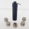 Titanium Dosing Capsule 5 Pack shown around Aluminum Travel Caddy
