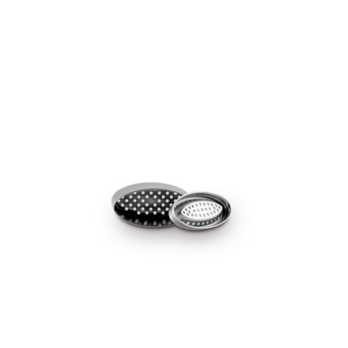 Single Stainless Steel Dosing Capsule for the XMax Starry 4 laying on its side with cap removed showing lid internals and inside the capsule on white background. Single Stainless Steel Dosing Capsule for the XMax Starry 4 laying on its side with cap removed showing lid internals and inside the capsule on white background.