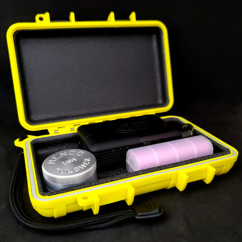 Medium StashCase with Arizer ArGo inside along with Mendo Mulcher 2 Piece Mini & extra Samsung 35E battery.   Medium StashCase with Arizer ArGo inside along with Mendo Mulcher 2 Piece Mini & extra Samsung 35E battery.