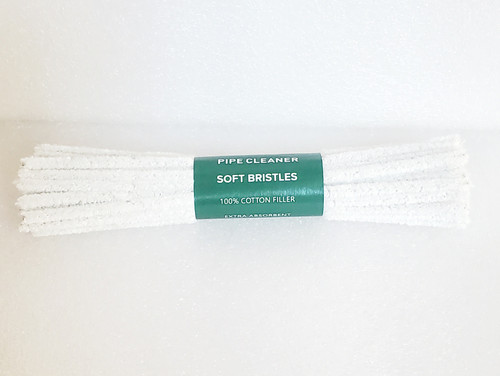 Cotton Pipe Cleaner bundle of 44 with green sticker wrapping on white background