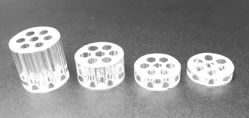 XL Arizer Solo III Sampler from Left to Right 10mm, 5mm, 3mm and 2mm BackSpacers on gray background.