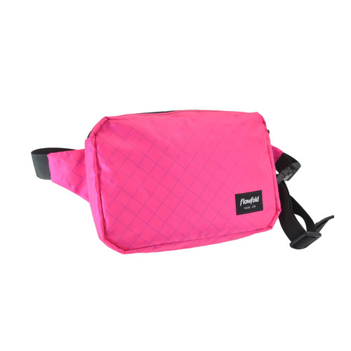 Large Fanny Pack from Flowfold in Pink Flamingo on white background