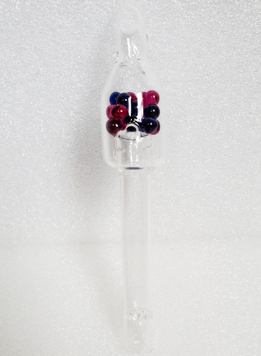Pirl Lil Pill BotL with Ruby and Sapphire synthetic corundum mix on white background