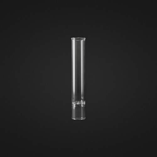 Go Aroma Tube in borosilicate clear glass on black background