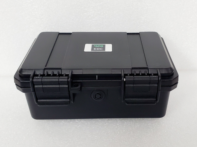 Stash-M2 in Black with 420EDC logo  on white background