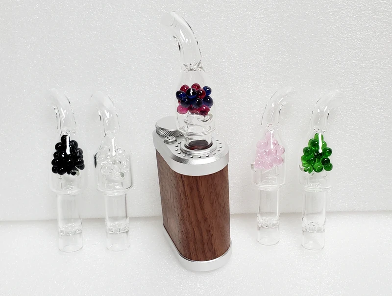 Lil Pill BotL array from left to right:  Anthracite, Quartz, Pirl deployed in TM2 device, Rose Quartz and Emerald