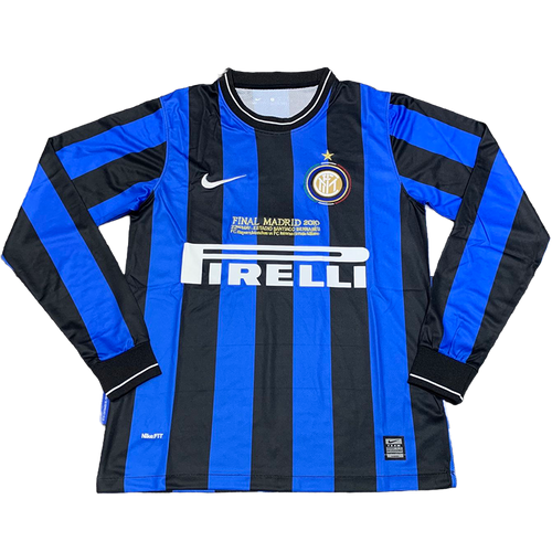 Inter Milan 09/10 Men's Home Long Sleeve Retro Shirt UCL Edition