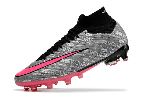 Nike Air Zoom Mercurial Superfly 9 Elite AG Football Boots - Gray/Pink/Black